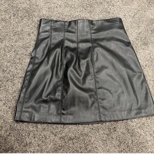 Zara Black Faux Leather Mini Skirt